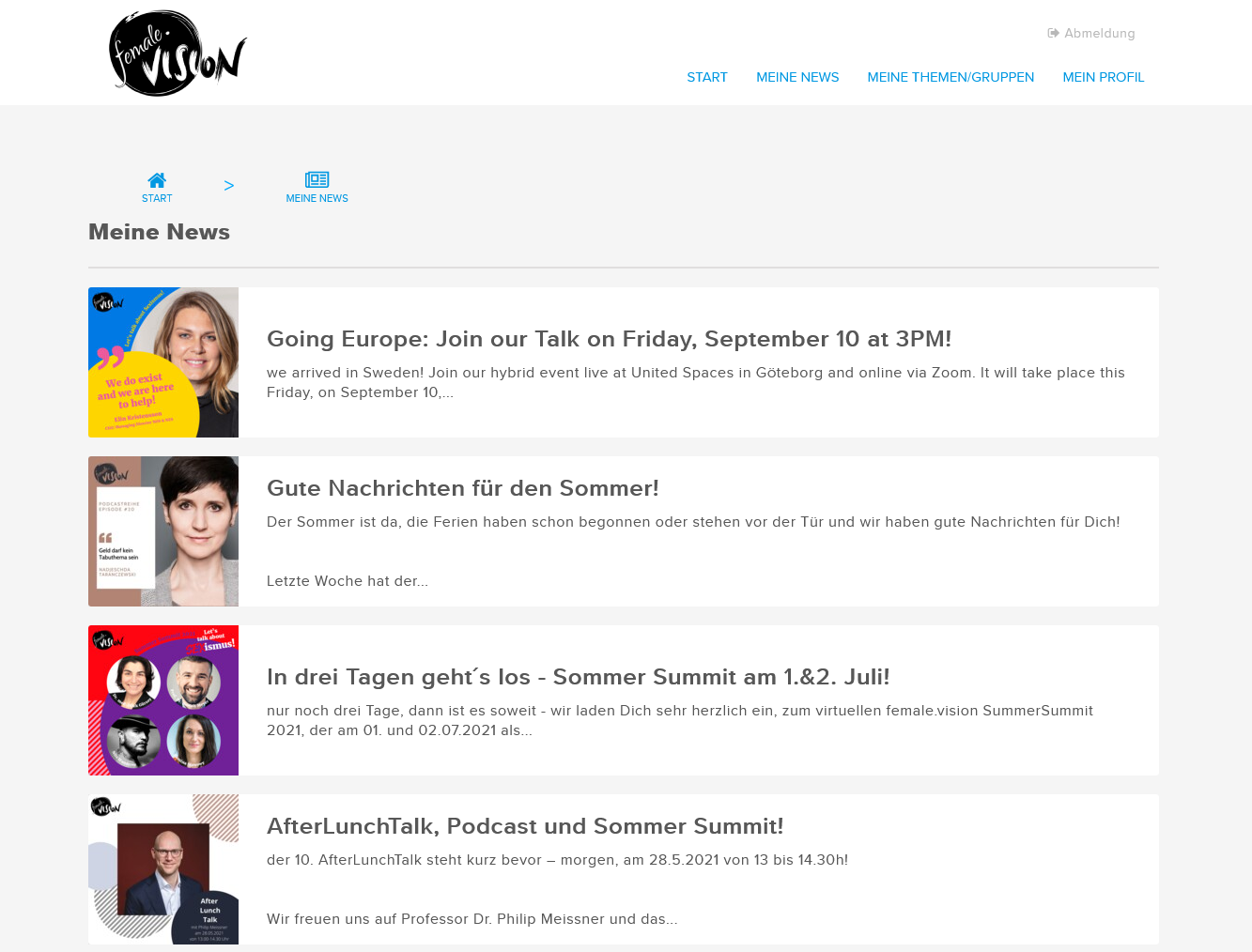 News und Inhalte - Beispiel