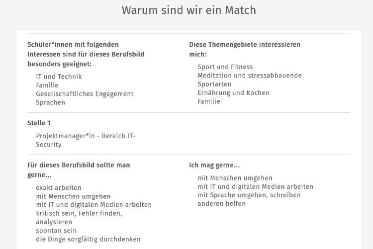 Matchingportal Gemeinde Ismaning Screenshot Plattform