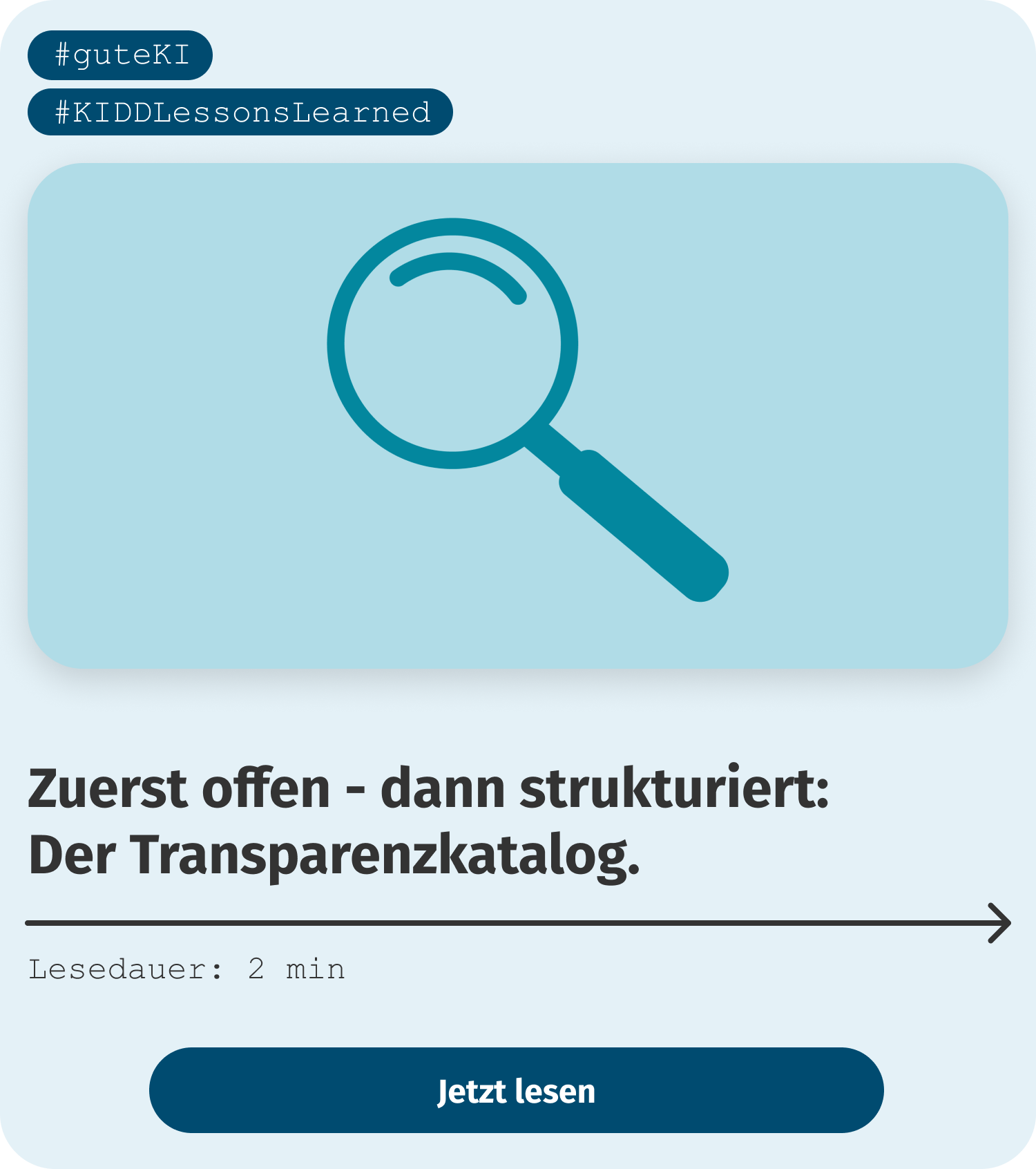 Zuerst offen - dann strukturiert:
Der Transparenzkatalog. Zuerst offen - dann strukturiert:
Der Transparenzkatalog.