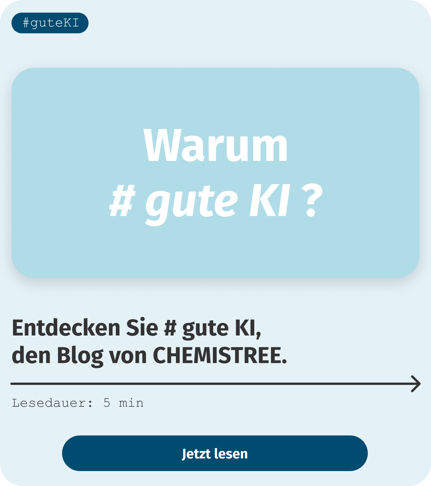Entdecken Sie # gute KI, den Blog von CHEMISTREE. Entdecken Sie # gute KI,<br />
den Blog von CHEMISTREE.