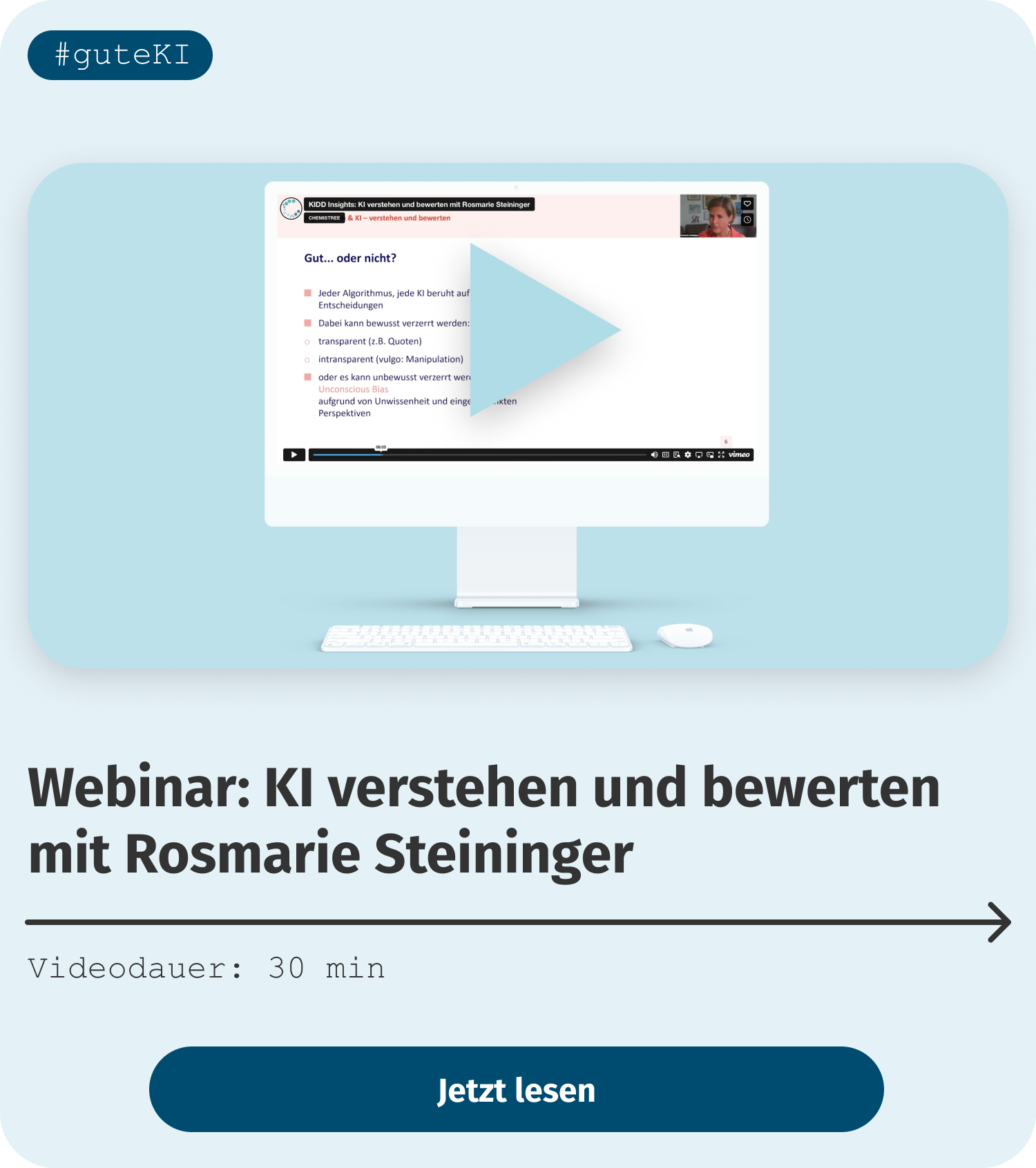Webinar: KI verstehen und bewerten
mit Rosmarie Steininger Webinar: KI verstehen und bewerten
mit Rosmarie Steininger